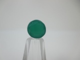 t-141 4.07 Karat Round Cut Green Onyx Gemstone GIA Certified