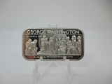 t-142 Vintage George Washington 1 Ounce .999 Silver Bar