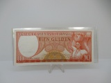 t-169 1963 Bank Of Suriname 10 Guilder Bank Note