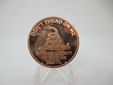 t-175 Don't Tread On Me 1 Ounce .999 Copper Round