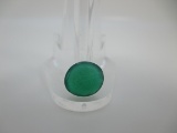 t-32 3.36 Karat Oval Cut Green Onyx Gemstone GIA Certified