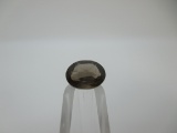 t-89 1.42 Karat Oval Cut Smokey Quartz Gemstone GIA Certified