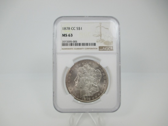 t-1 NGC Graded MS63 1878 Carson City Morgan Silver Dollar