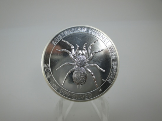 t-17 2015 Australian Funnel-Web Spider 1 Ounce .999 Silver Round