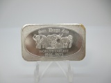 t-142 Vintage 1973 United States Silver Corporation San Diego Zoo 1 Ounce .999 Silver Art Bar