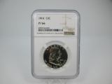 t-63 NGC Graded PF66 1961 Franklin Silver Half Dollar