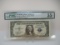 t-250 PMG Graded 55AU 1935-B $1 Silver Certificate