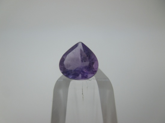 t-13 .73 Carat Pear Cut Amethyst Gemstone GIA Certified