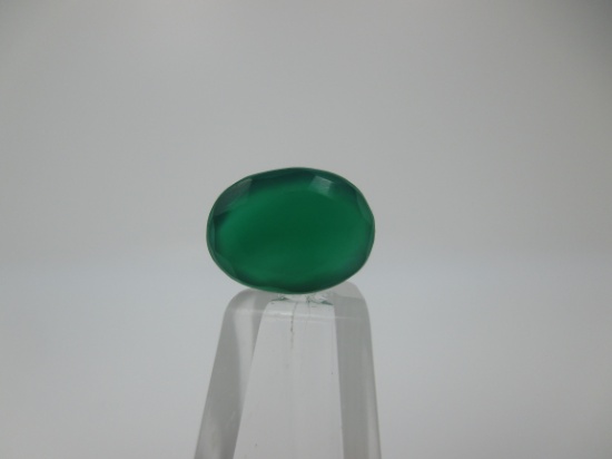 t-16 2.98 Carat Oval Cut Green Onyx Gemstone GIA Certified