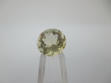 t-113 3.65 Carat Round Cut Lemon Topaz Gemstone GIA Certified