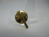 t-138 Cross Pin Marked 10 Karat Gold