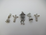 t-232 Assortment of Bracelet Charms Marked .925 Sterling Silver