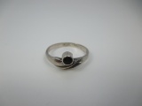 t-237 Black Onyx Ring Marked .925 Sterling Silver