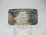 t-238 Vintage Old Iron Sides 1 Ounce .999 Silver Art Bar