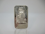 t-253 Vintage 1987 Christmas Madison Mint 1 Ounce .999 Silver Art Bar