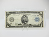 t-44 VF 1914  Blue Seal $5 Bill