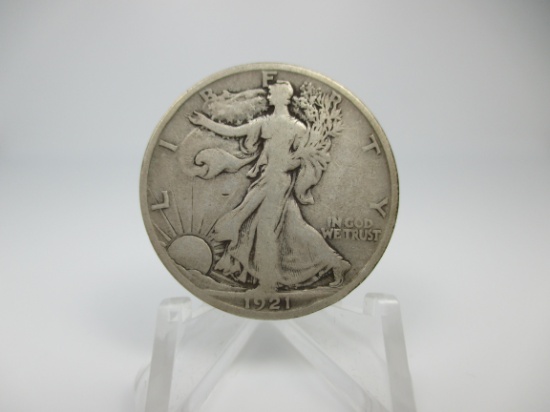 t-10 1921-S Walking Liberty Silver Half Dollar