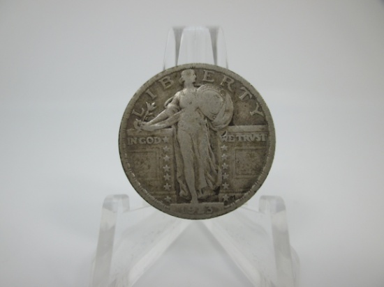 1923 Standing Liberty Silver quarter in very good condition.