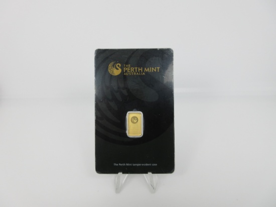t-10 Carded Perth Mint 1 Gram Gold Bar