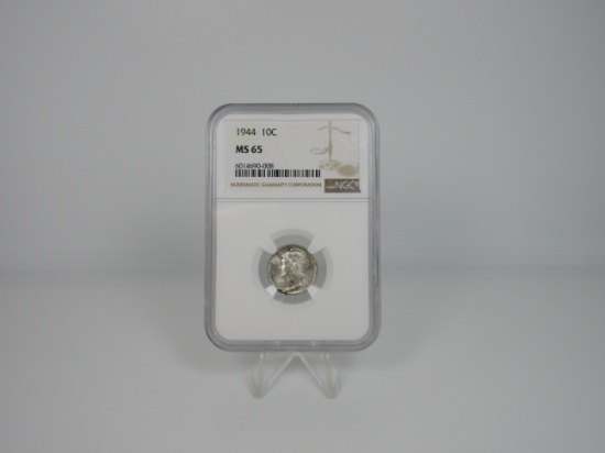 t-19 NGC Graded MS65 1944 Mercury Silver Dime
