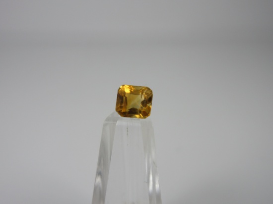 t-11 1.24ct Square cut orange Topaz Gemstone. Rare color. All gems have been gia certified authentic