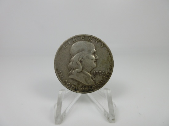 t-13 1954 Franklin Silver Half Dollar