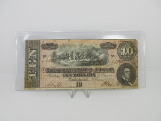 t-16 1864 Confederate States of America $10 note