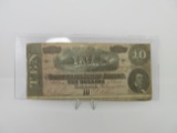 t-141 1864 $10 Confederate States of America note