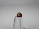 t-219 .75ct Red Garnet Heart gemstone. All gems have been gia certified authentic