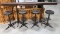 8' Metal Bar Stool/Table W/4 Metal Stools