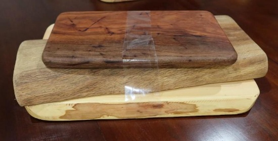 1-Elm, 1-Oak, 1-Pecan Cutting Boards