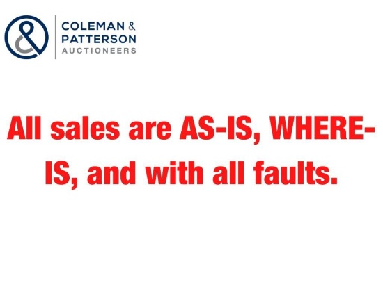 "Auction Reminder: All sales are AS-IS, WHERE-IS, and with all faults.