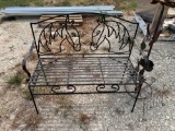Metal Bench w/ Lawn Decor