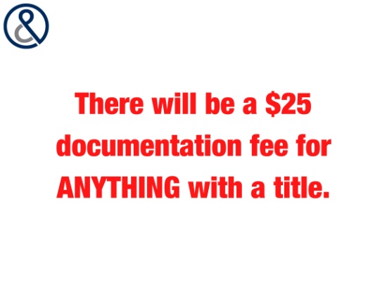 Documentation Fee
