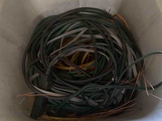 Set of Multiple Extension Cords w/ Plastic Tote