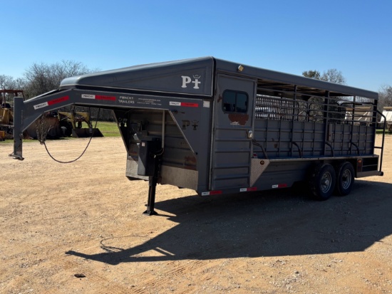 2016 Punchy Gooseneck Stock Trailer w/ Front Tack & Electric Jack