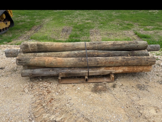 Bundle of Wooden Fence Posts