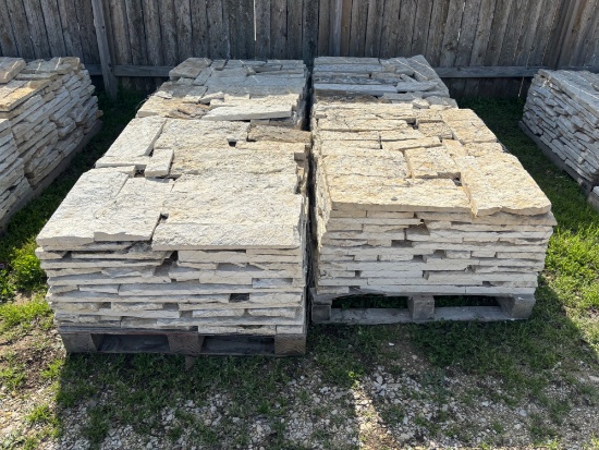 (4) Pallets of Texas Cream Thin Veneer Stone