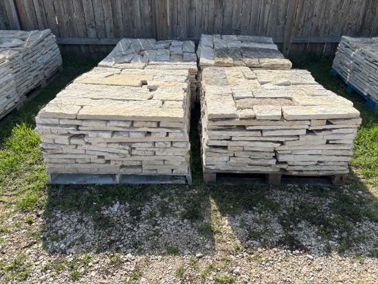 (4) Pallets of Texas Cream Thin Veneer Stone