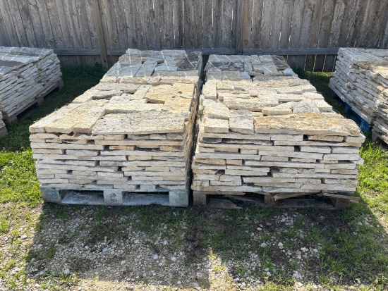 (4) Pallets of Texas Cream Thin Veneer Stone