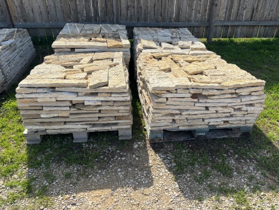 (4) Pallets of Texas Cream Thin Veneer Stone