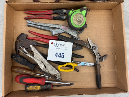 2 Box Lots - Assortment of Pliers and Tin Snips