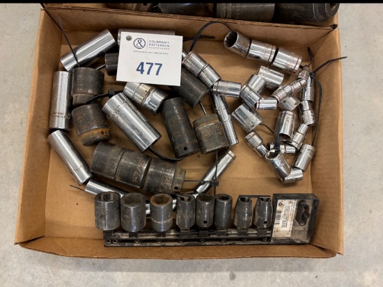 2 Box Lots Assortment of Sockets - Various Sizes (Standard and Metric)