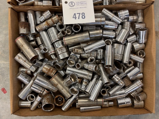 2 Box Lots Assortment of Sockets - Various Sizes (Standard and Metric)
