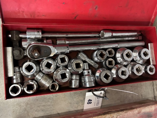 Set of 3/4 Inch Sockets, Ratchet, Breakover & Extension