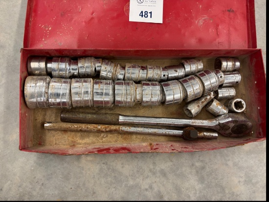 2 Sets of 3/4 Drive Sockets, Wratchet, Breakover and Extension In Tool Box (TWO SETS)