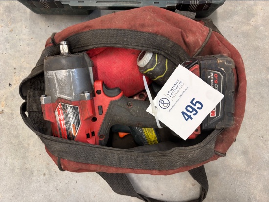 Milwaukee 1/2 Inch 18 Volt Impact Wrench - Battery Included / Plus Box Lot of Drill Bits