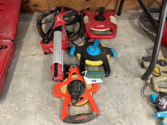 Misc Measuring Tapes (Various Lengths) Plus Measuring Wheel