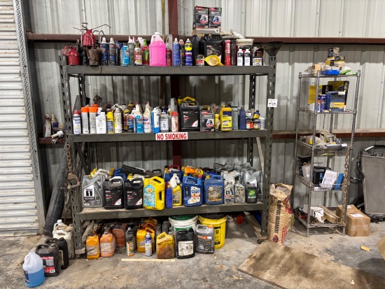 Storage Shelf w/ Assorted Chemicals