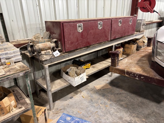 Metal Table w/ Tool Boxes & Contents